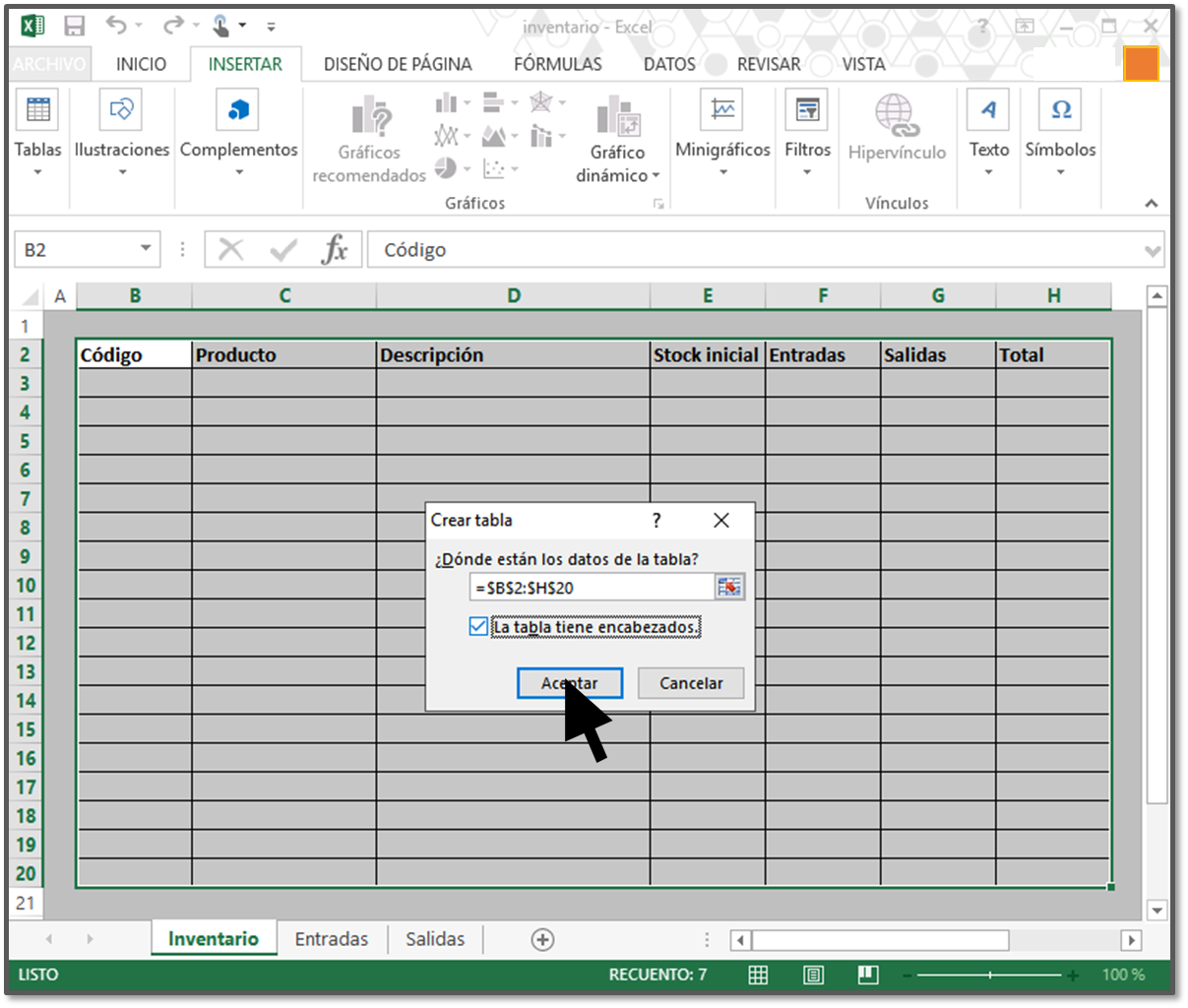 Como Realizar Un Inventario En Excel